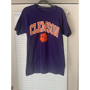 Clemson Tigers NCAA College Team Colors Paw Logo Women’s Small Purple T-shirt